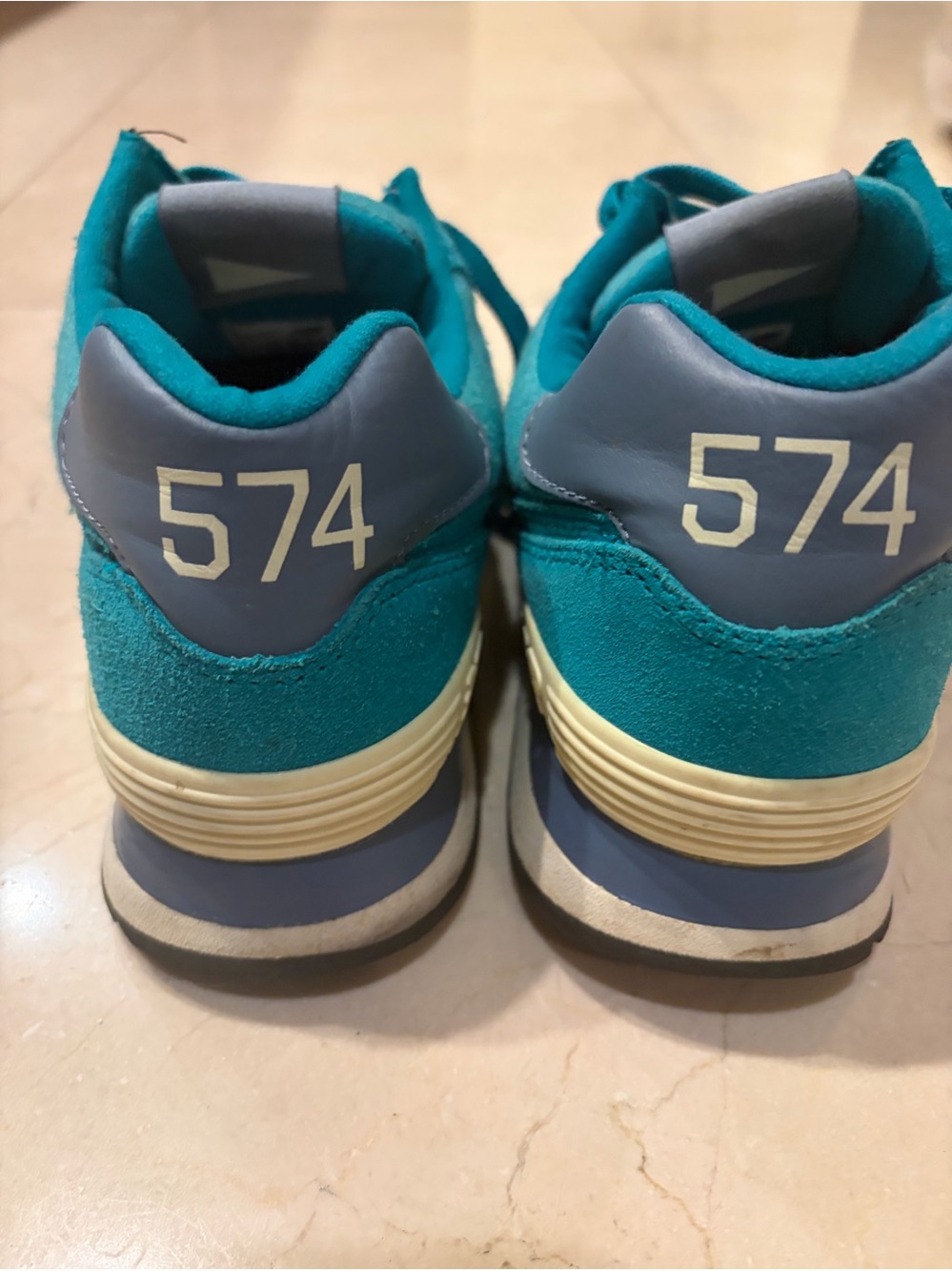 New Balance Teal and Gray Blue 574 Women's Sneakers